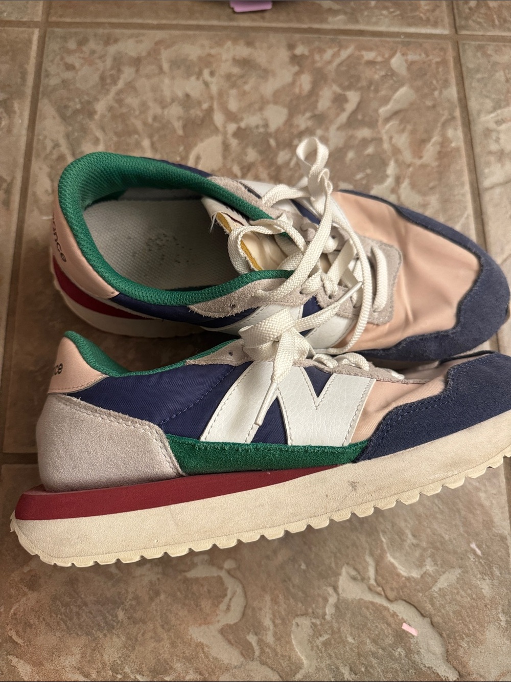 New Balance 237 Pink, Navy & Green Casual Trainers